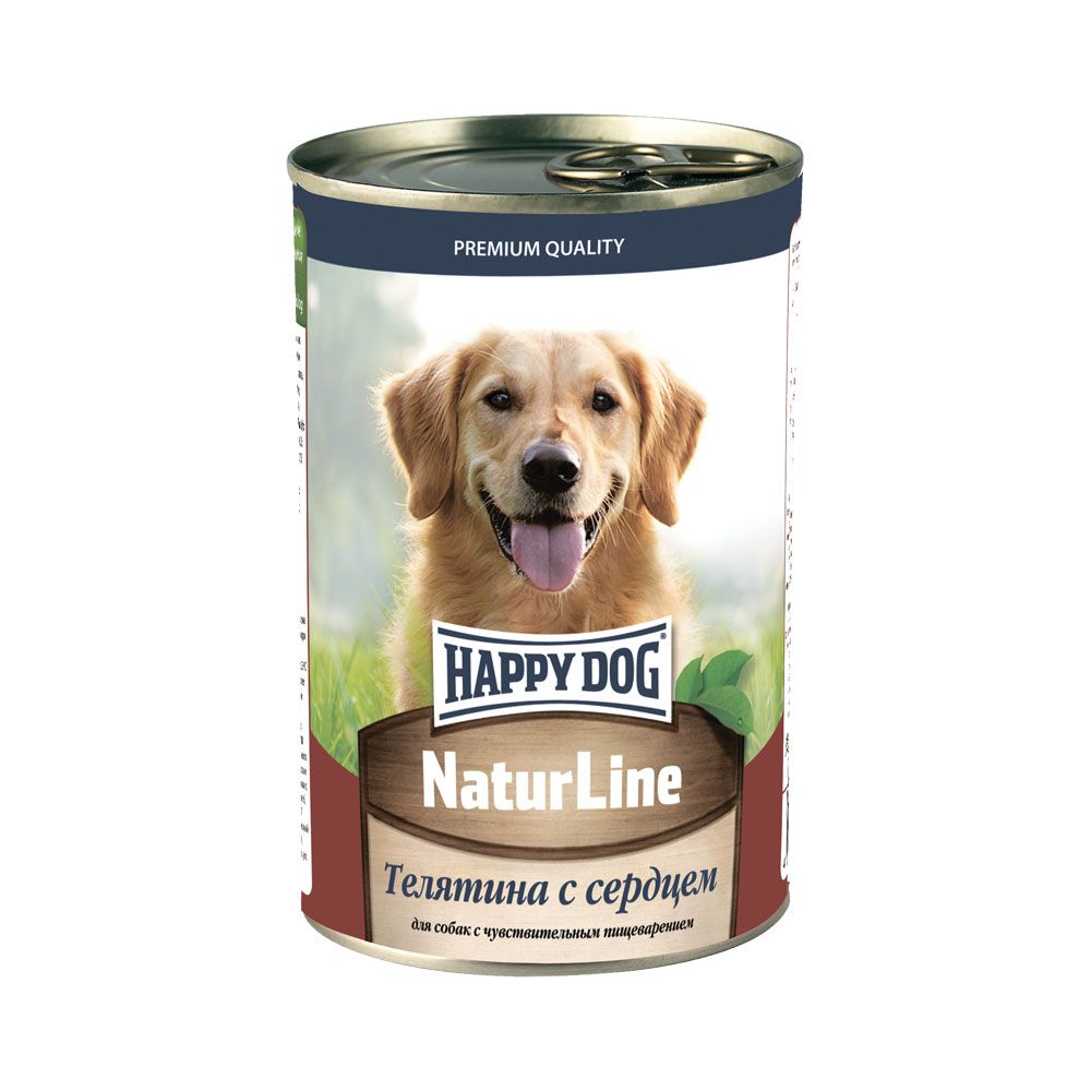 Корм для собак HAPPY DOG Телятина с сердцем нежный паштет банка