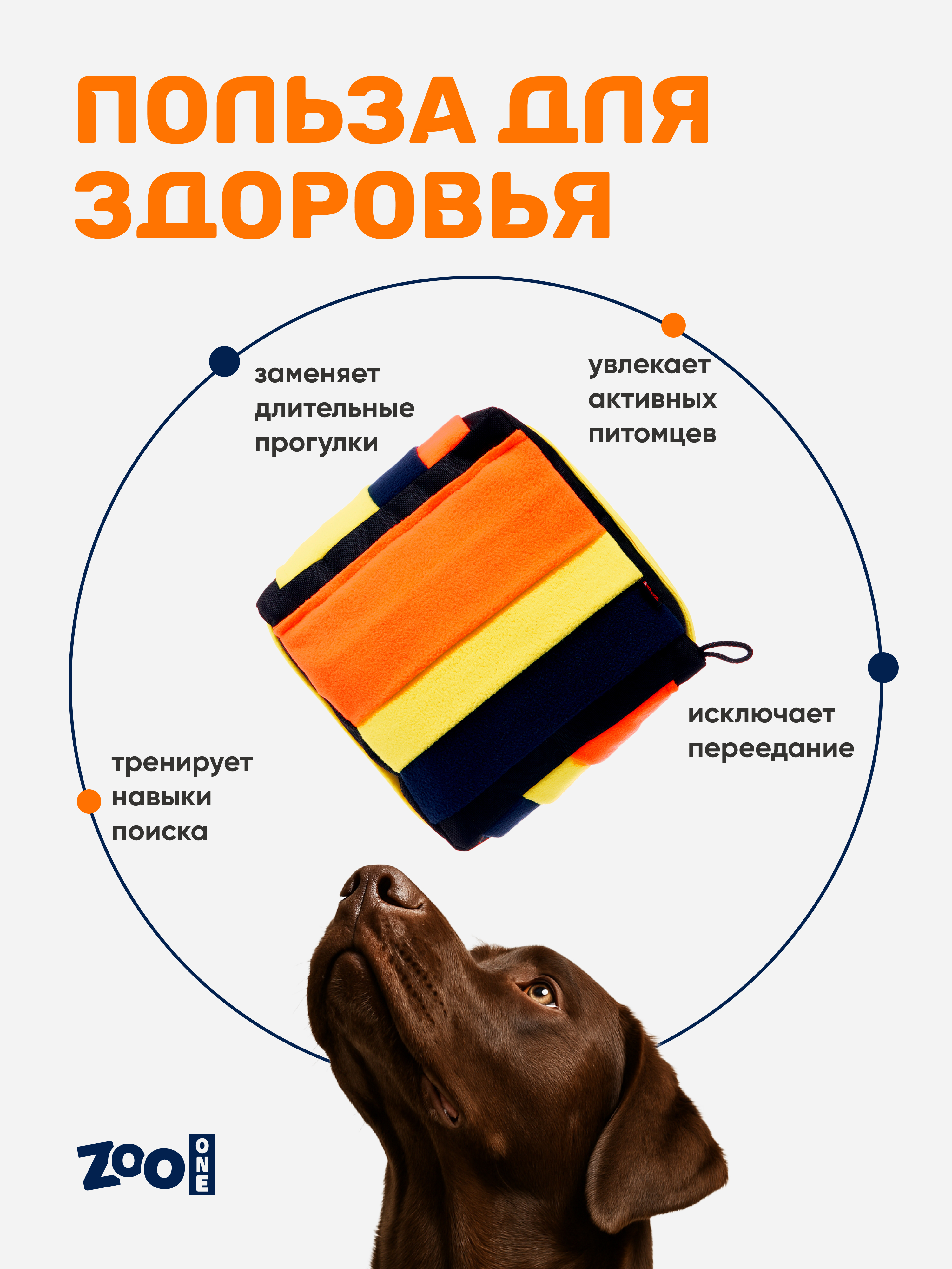 Игрушка для собак ZOO ONE Нюхательный кубик 20х20см