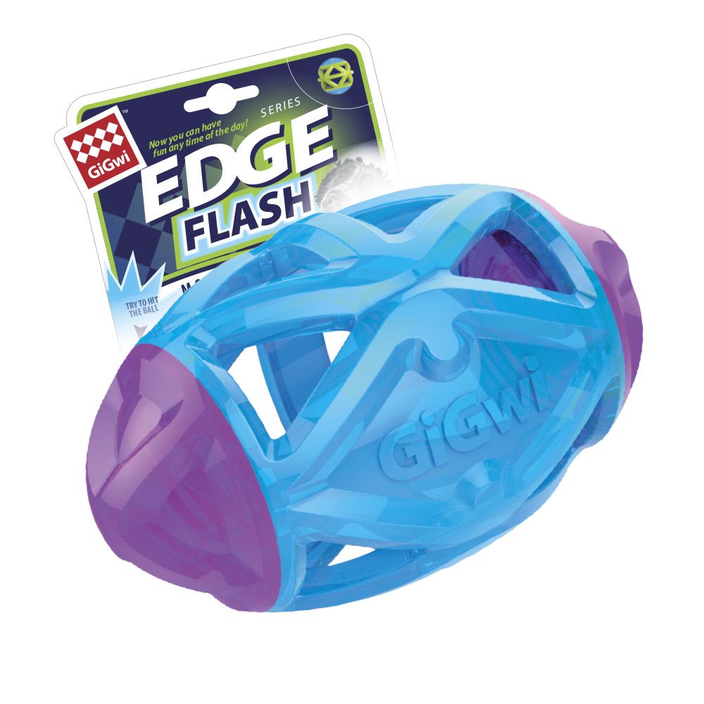 Игрушка для собак GIGWI Edge Flash Регби-мяч светящийся 15см