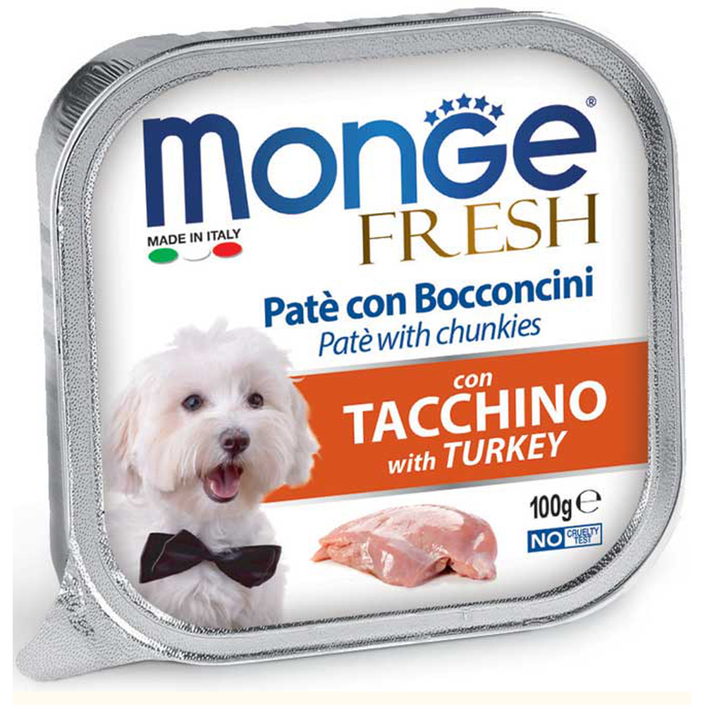 Корм для собак MONGE Fresh индейка ламист.