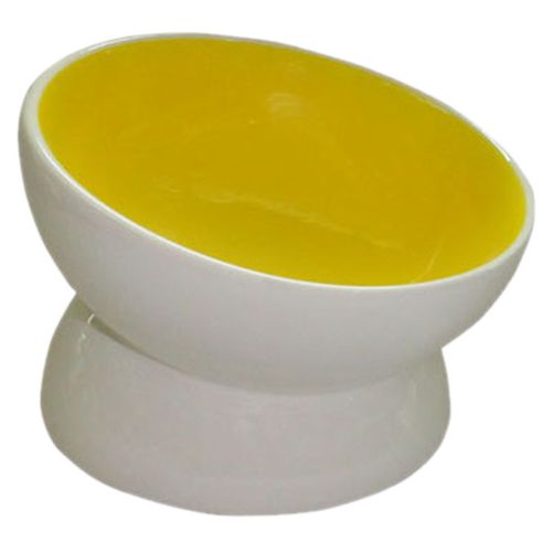 Миска для животных FOXIE Dog Bowl желтая керамическая 13х13х11см 170мл