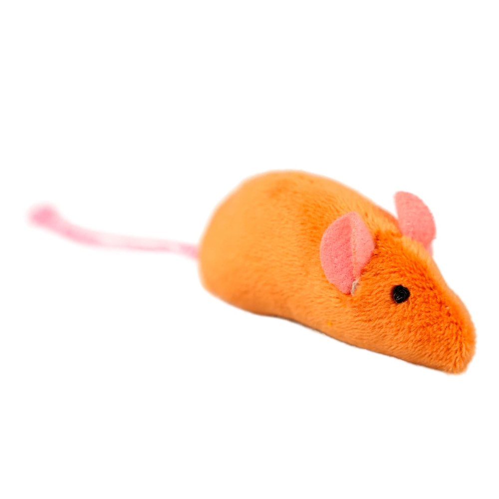 Игрушка для кошек MR.KRANCH Кукурузка и Мышка плюшевая с кошачьей мятой и перышками 19см желтая