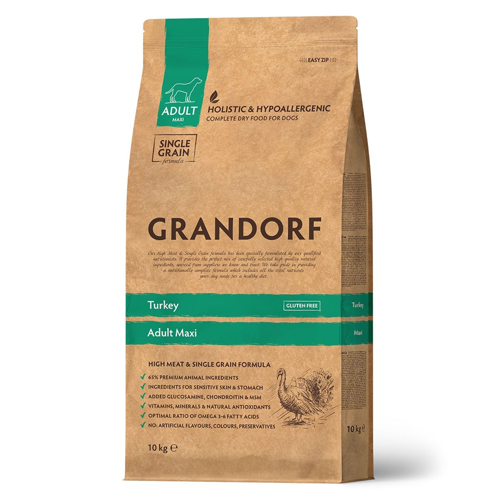Корм для собак GRANDORF для крупных пород, индейка сух.