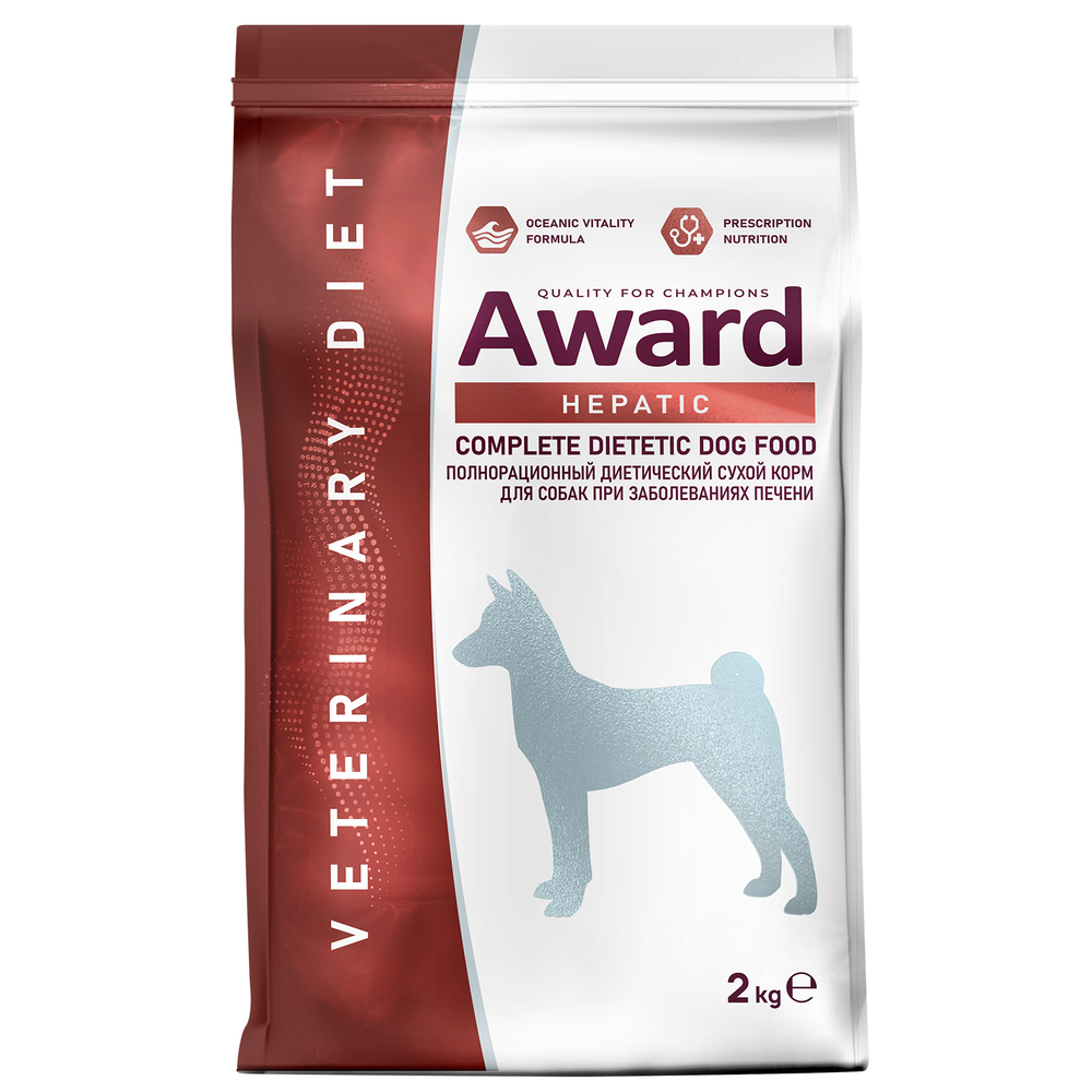 Корм для собак AWARD Veterinary Diet Hepatic при заболеваниях печени сух.