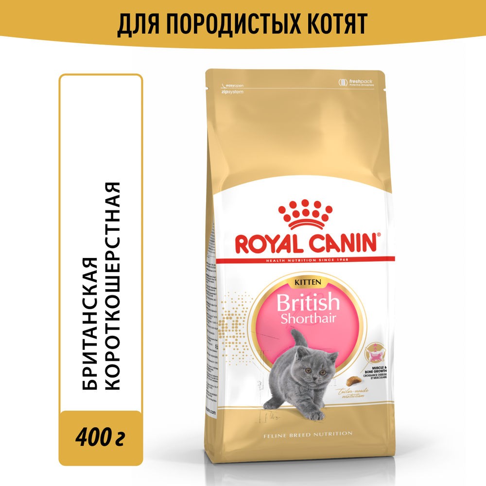 Корм для котят ROYAL CANIN British Shorthair для породы британская короткошёрстная сух.