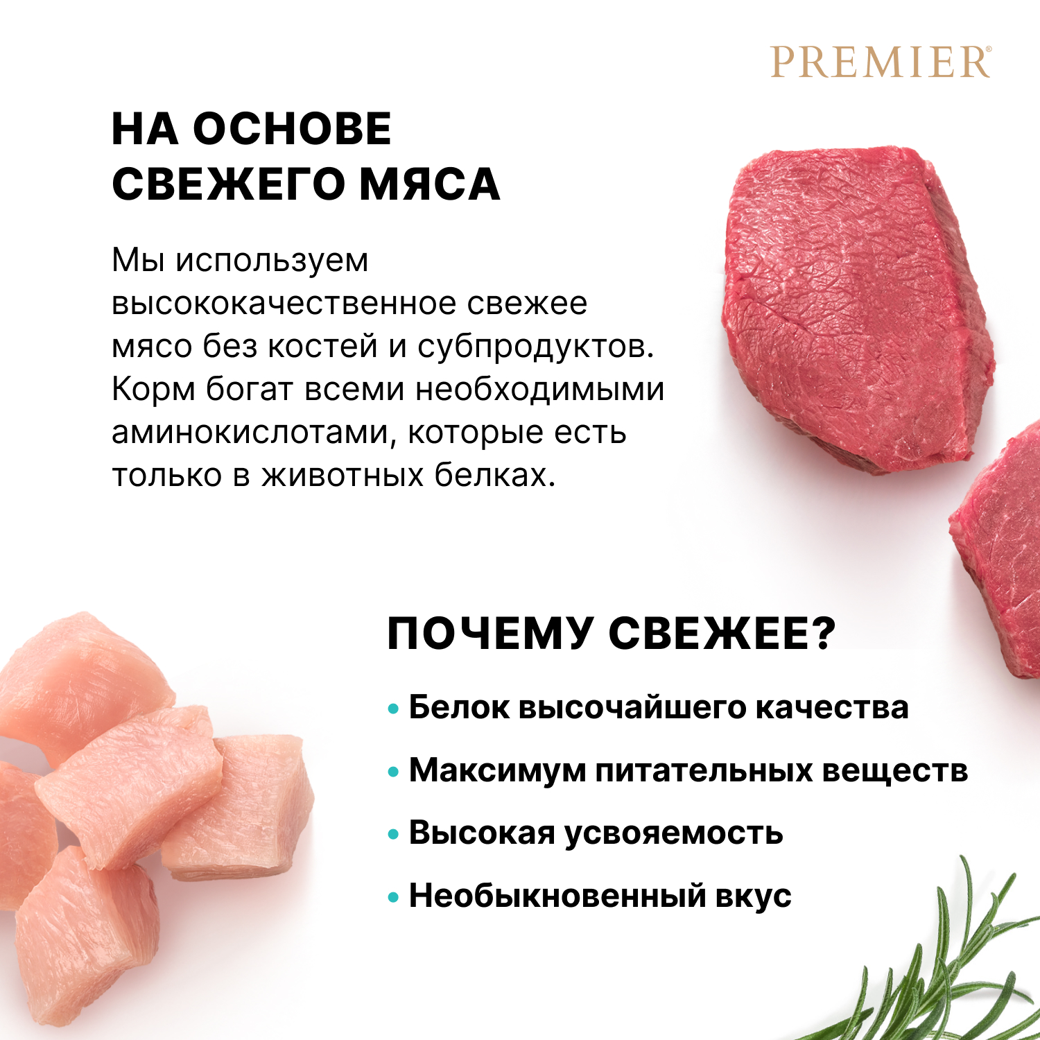 Корм для кошек PREMIER Cat для крупных пород, свежее мясо ягненка с индейкой сух.