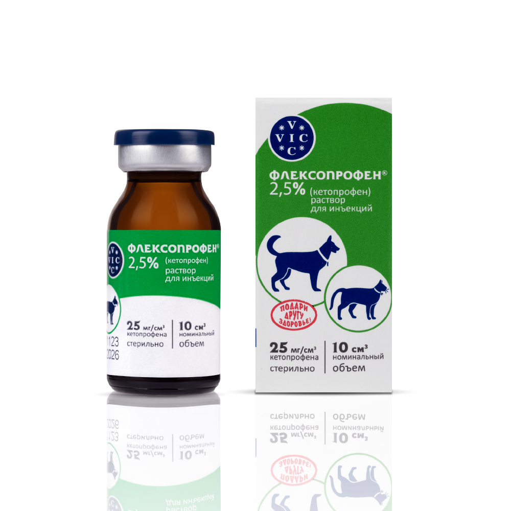Препарат НПВС DOCTOR VIC Флексопрофен для кошек и собак, 2,5% 10мл