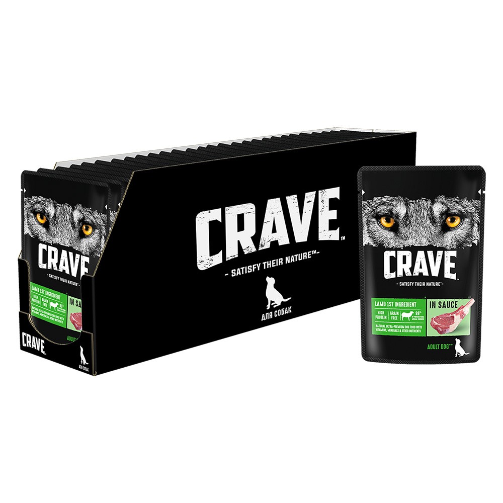 Корм для собак CRAVE ягненок в соусе пауч