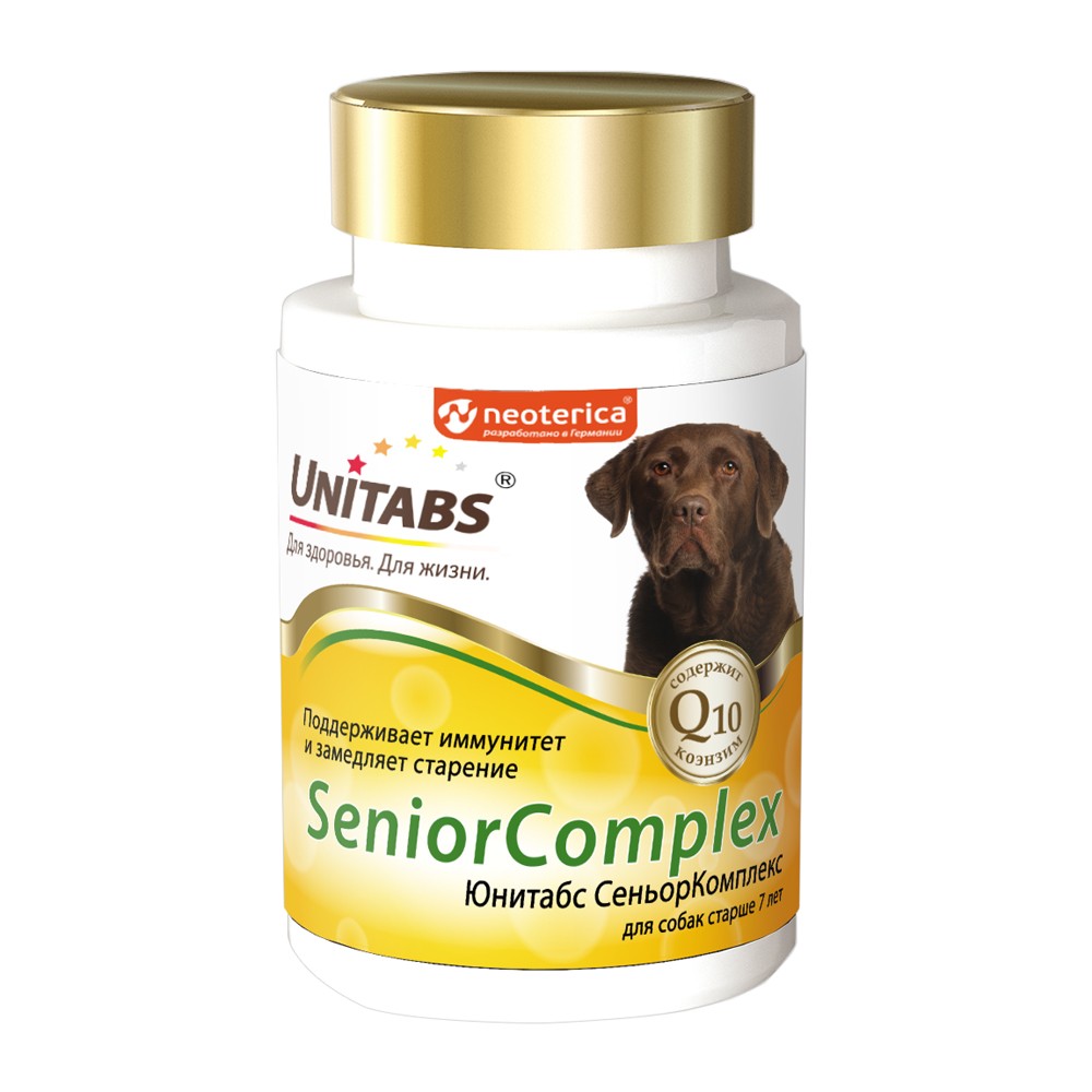 Витаминно-минеральная добавка для собак старше 7 лет UNITABS SeniorComplex с Q10 100шт