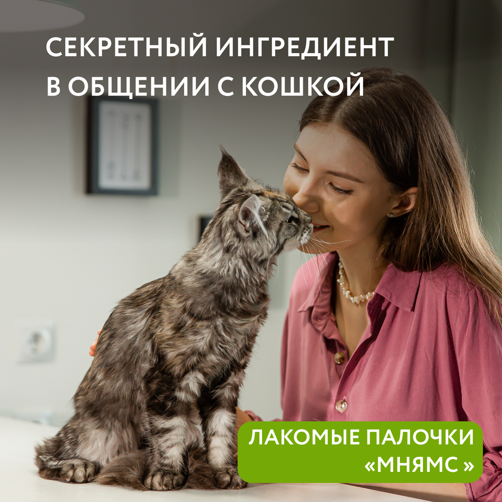 Лакомство для кошек МНЯМС Лакомые палочки с уткой и кроликом 10х