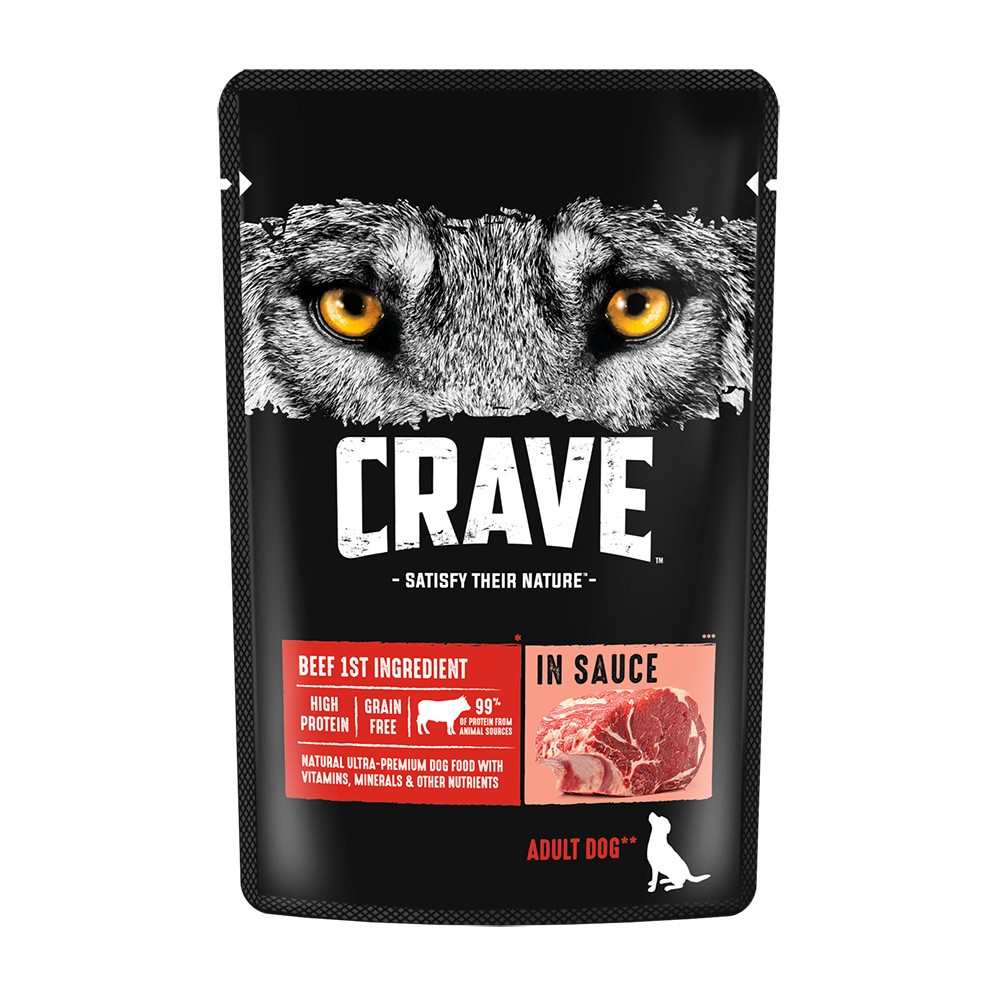 Корм для собак CRAVE говядина в соусе пауч