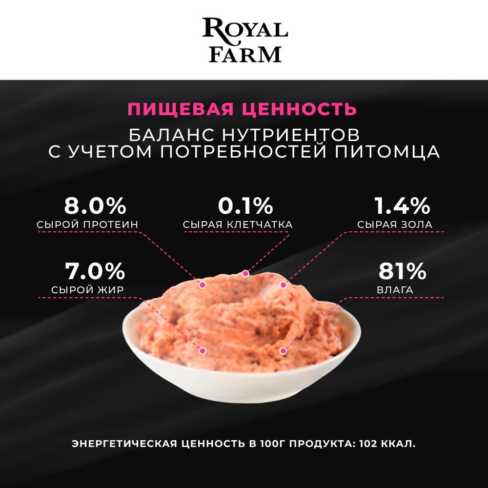 Корм для кошек ROYAL FARM Сливочный мусс с индейкой пауч