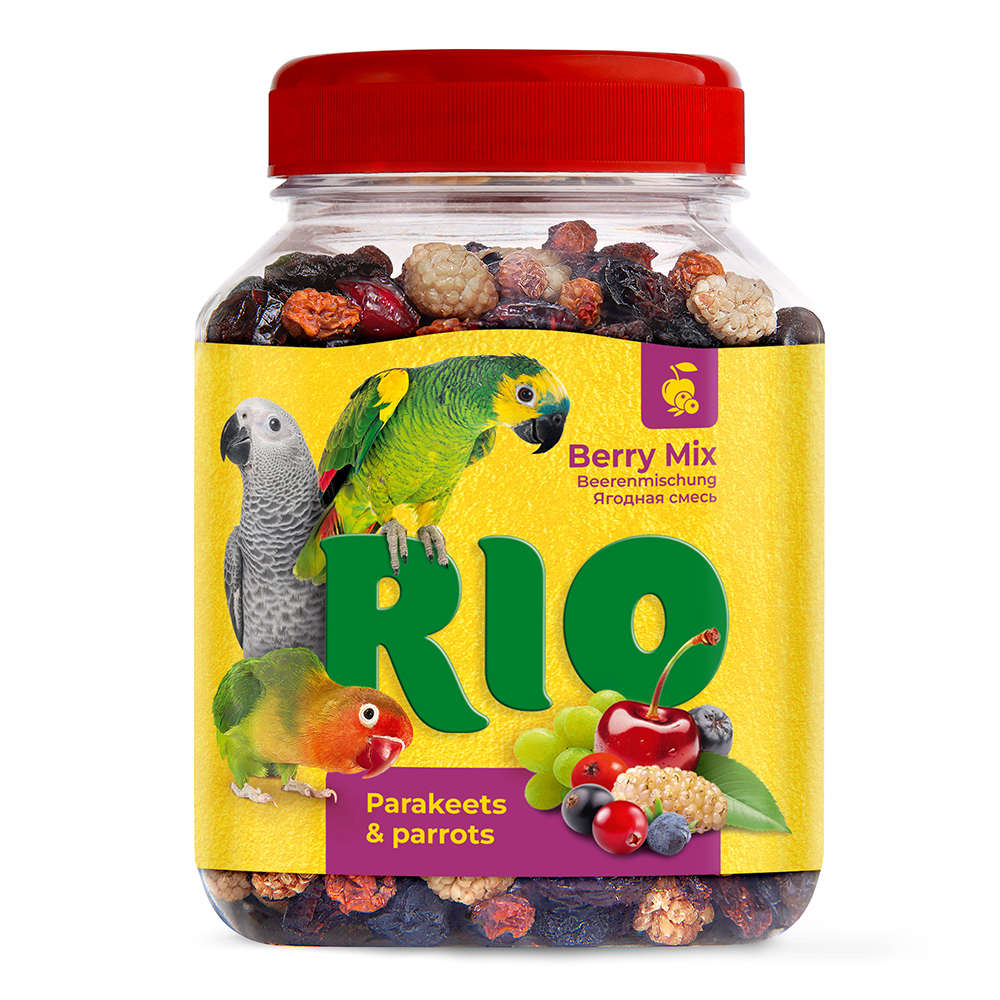 Лакомство для птиц RIO Ягодная смесь для средних и крупных попугаев,