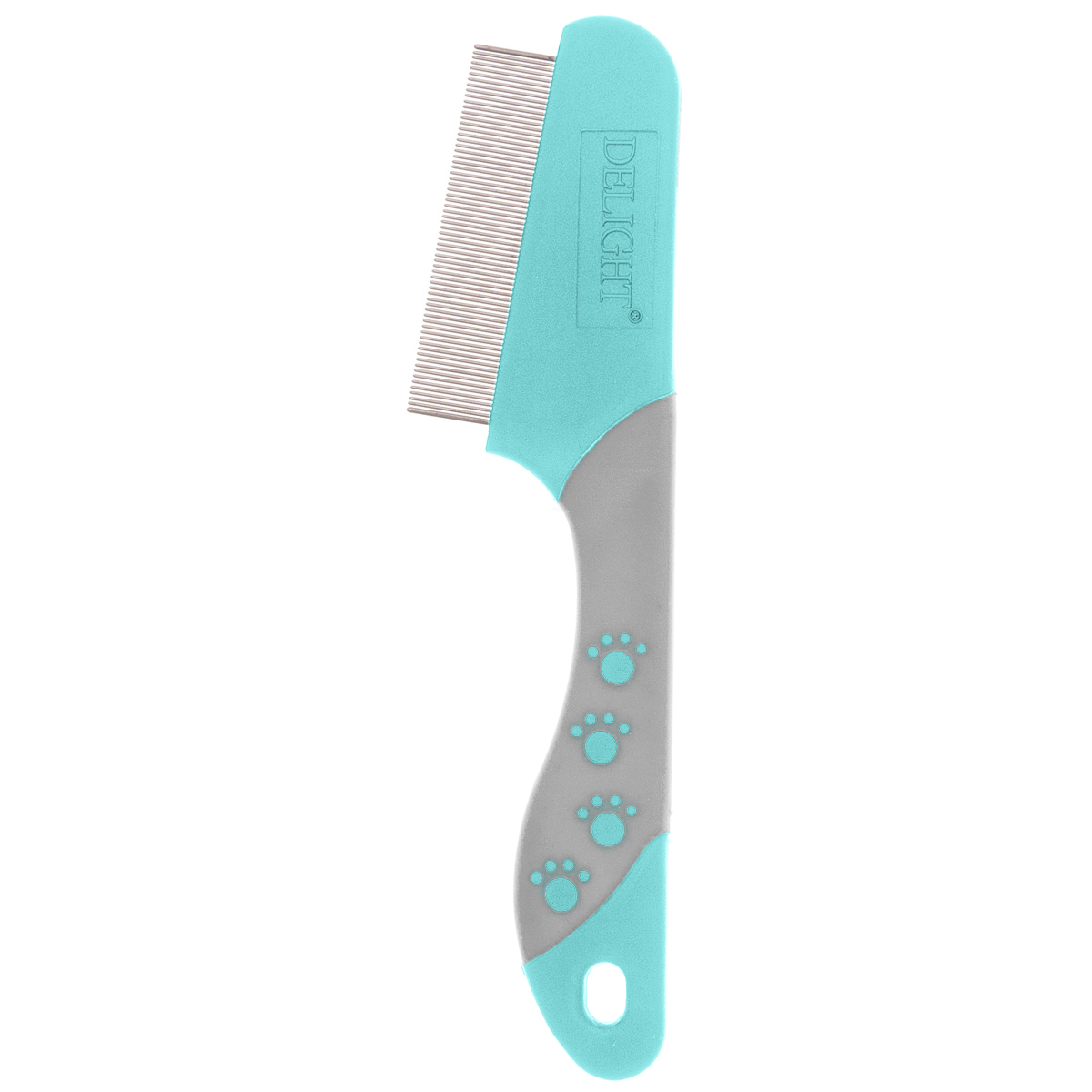 Расчёска для животных DELIGHT Aqua противоблошиная 67 зубьев 13мм, с эргономичной ручкой