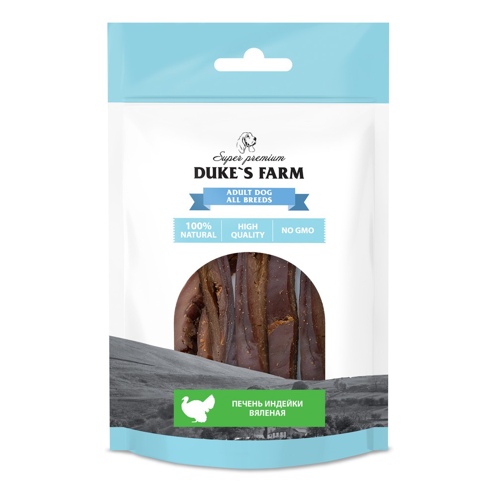 Лакомство для собак DUKE'S FARM Печень индейки вяленая