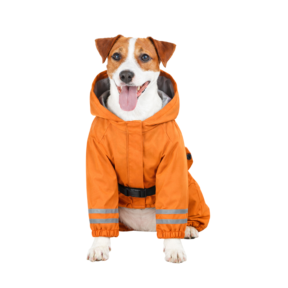 Дождевик-комбинезон для собак FOXIE Orange Adventure M (длина спины 35см) оранжевый