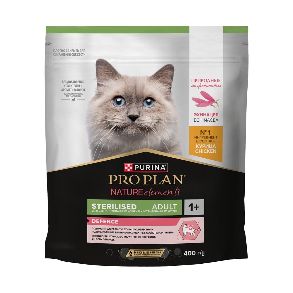 Корм для кошек PRO PLAN Nature Elements для стерилизованных, курица сух.