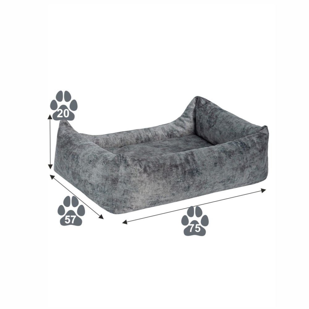 Лежак для животных DOG MODA Chrome Gray со съемным чехлом