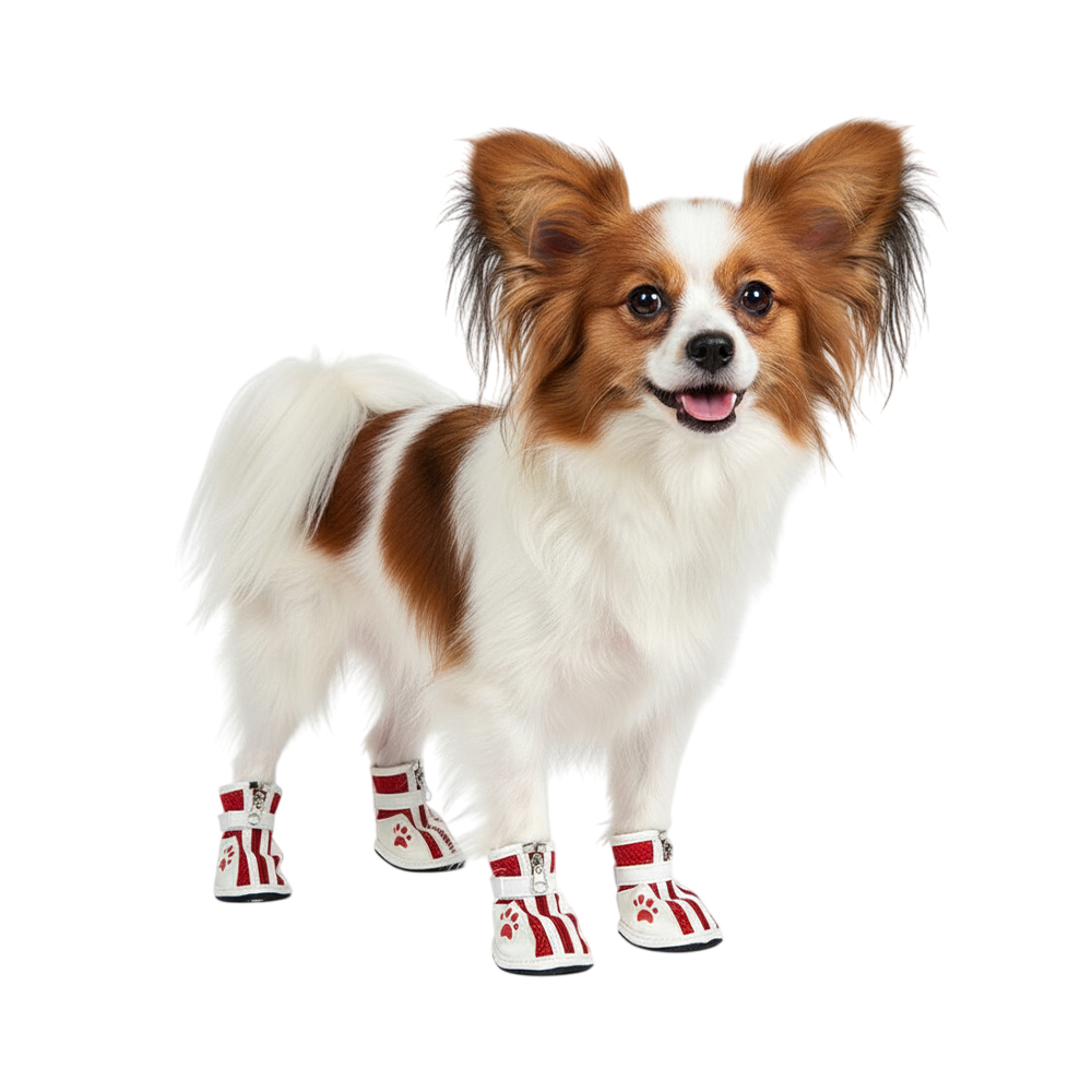 Ботинки для собак FOXIE Paws S 5,2х3,5см красные