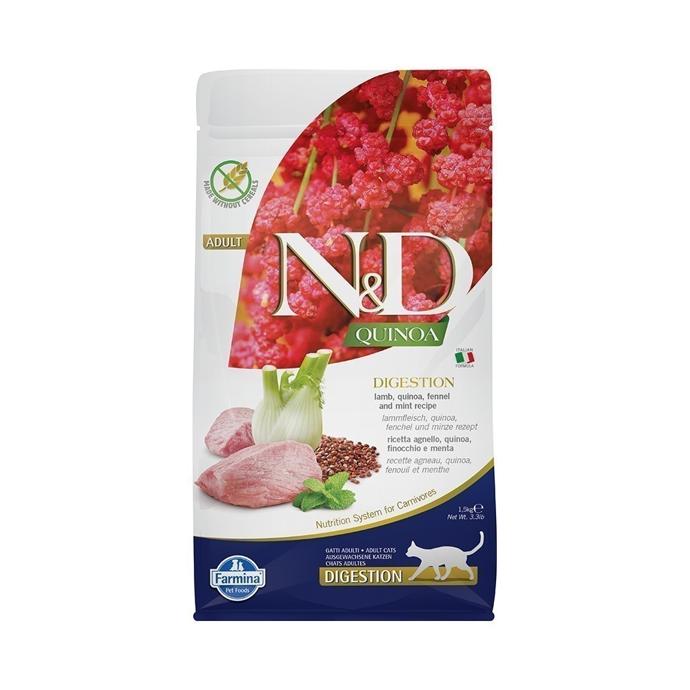 Корм для кошек FARMINA N&D Quinoa Line беззерновой при заболеваниях ЖКТ ягненок сух.