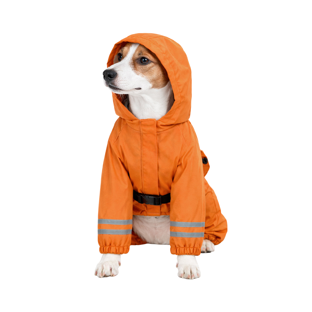 Дождевик-комбинезон для собак FOXIE Orange Adventure M (длина спины 35см) оранжевый
