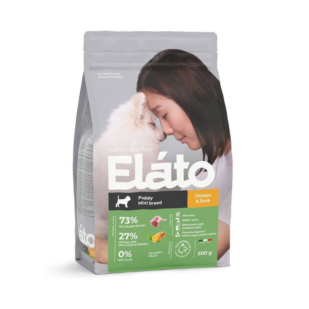 Корм для щенков ELATO Holistic для мелких пород, курица с уткой сух.