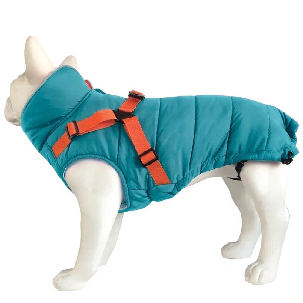 Попона для собак TRIOL Outdoor утепленная со шлейкой "Active" S, бирюзовая, размер 25см
