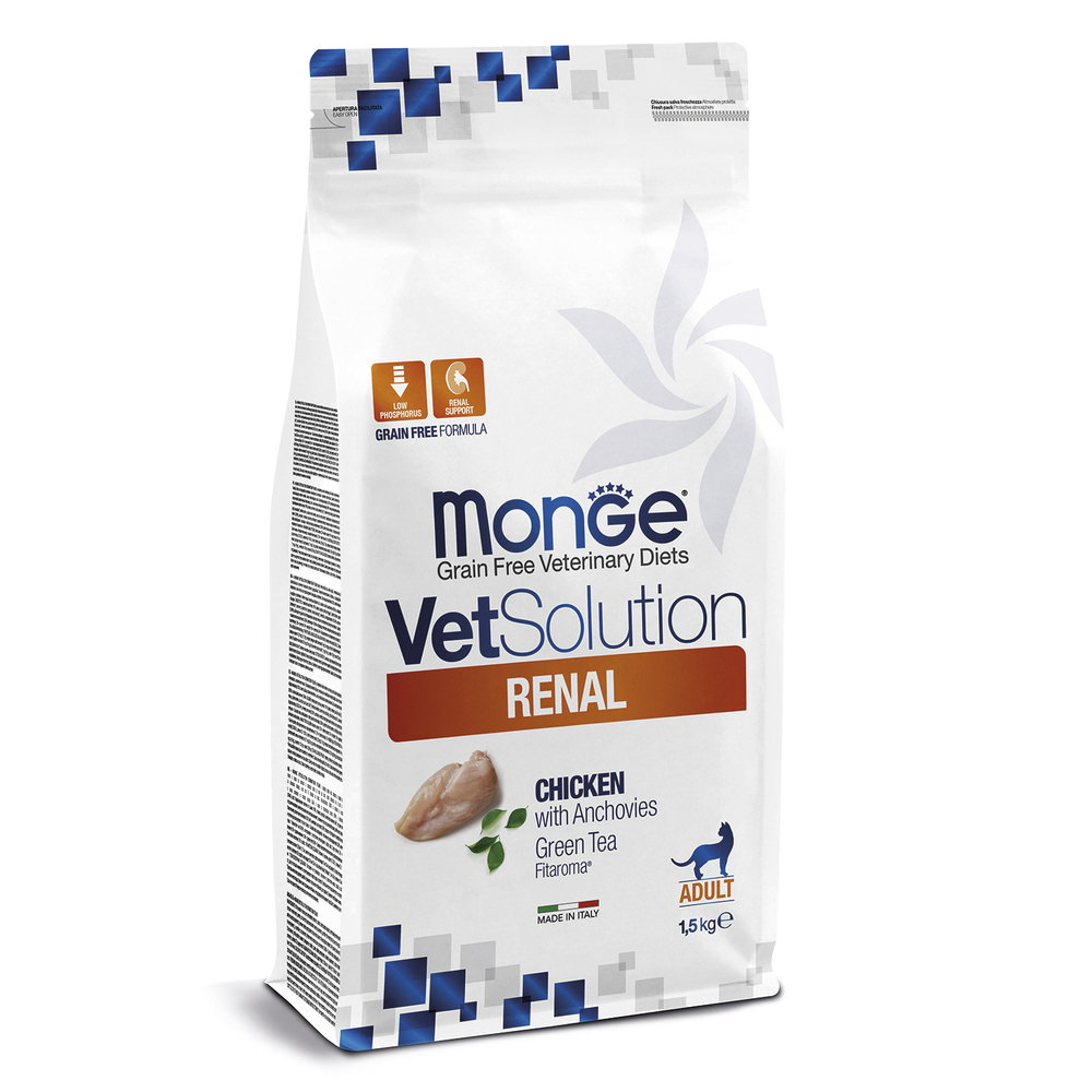 Корм для кошек MONGE VetSolution Renal при заболеваниях почек сух.