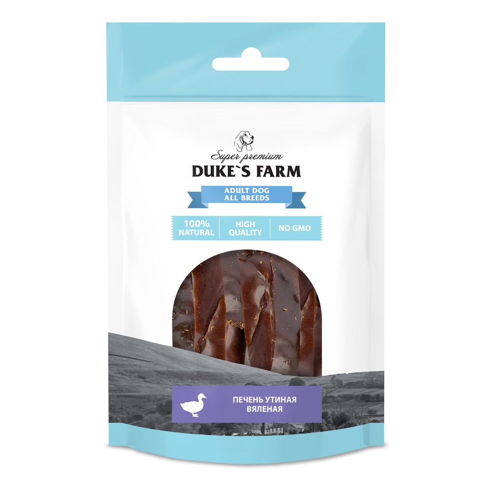 Лакомство для собак DUKE'S FARM Утиная печень вяленая