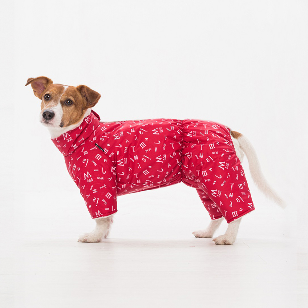 Комбинезон для собак DOG MODA Буквы с кнопками сверху (красный) девочка 28см (3)