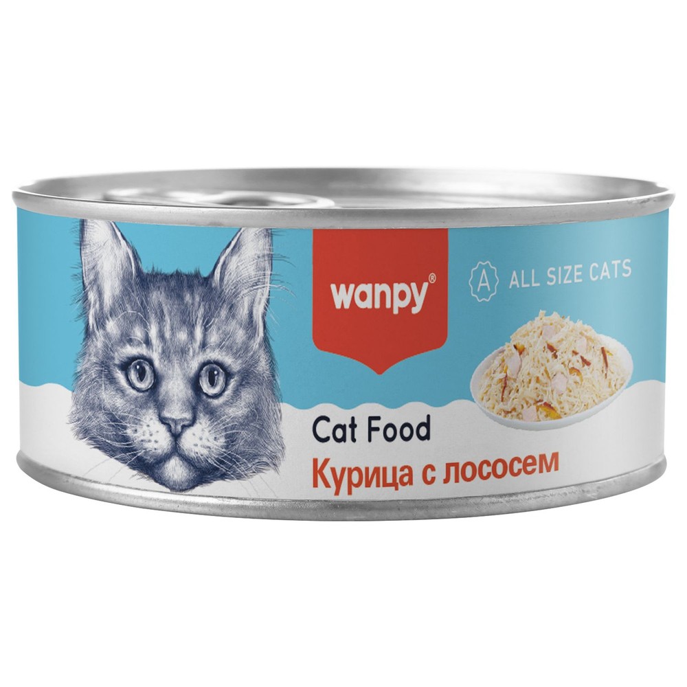 Корм для кошек WANPY Cat Курица с лососем банка