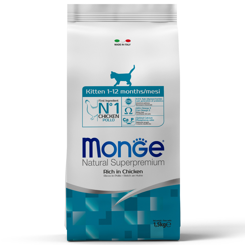 Корм для котят MONGE Cat курица сух.