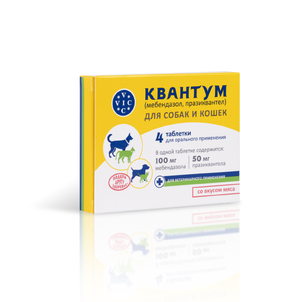 Антигельминтик для собак и кошек DOCTOR VIC Квантум 4табл.