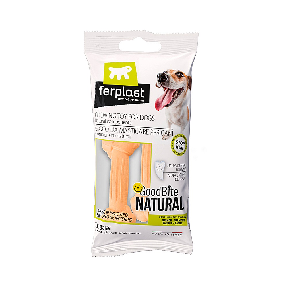 Игрушка для собак FERPLAST GoodBite XS Bag кость вкус лосося, 8см, 15г 2шт