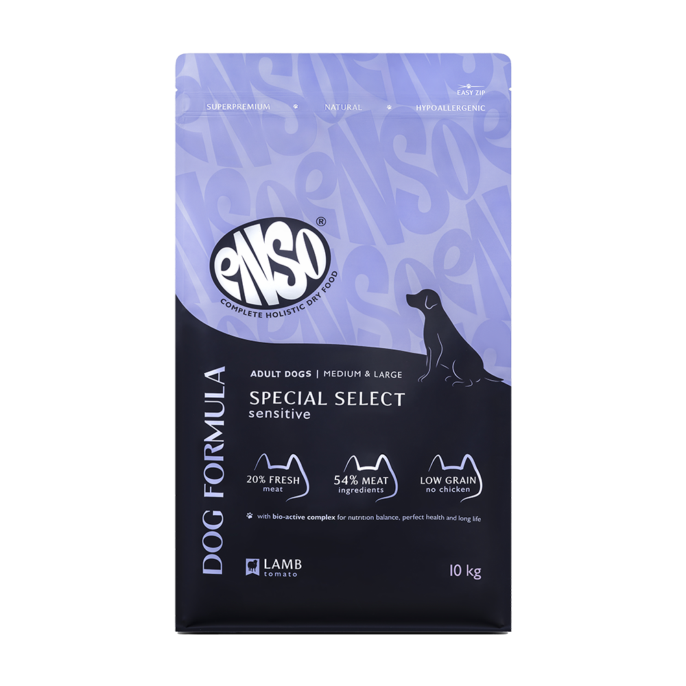 Корм для собак ENSO formula Special select для ср. и кр.пород, с ягненком и томатом сух.