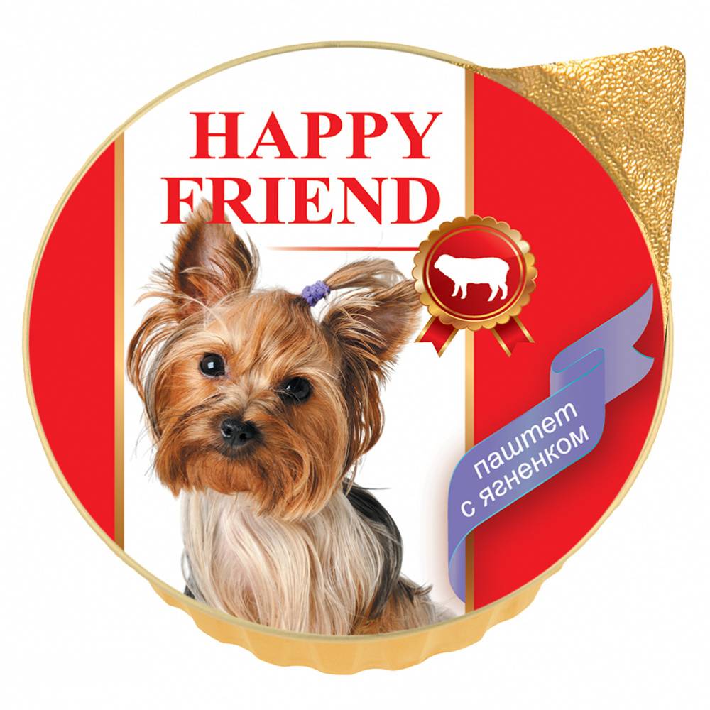 Корм для собак HAPPY FRIEND Паштет с ягнёнком банка
