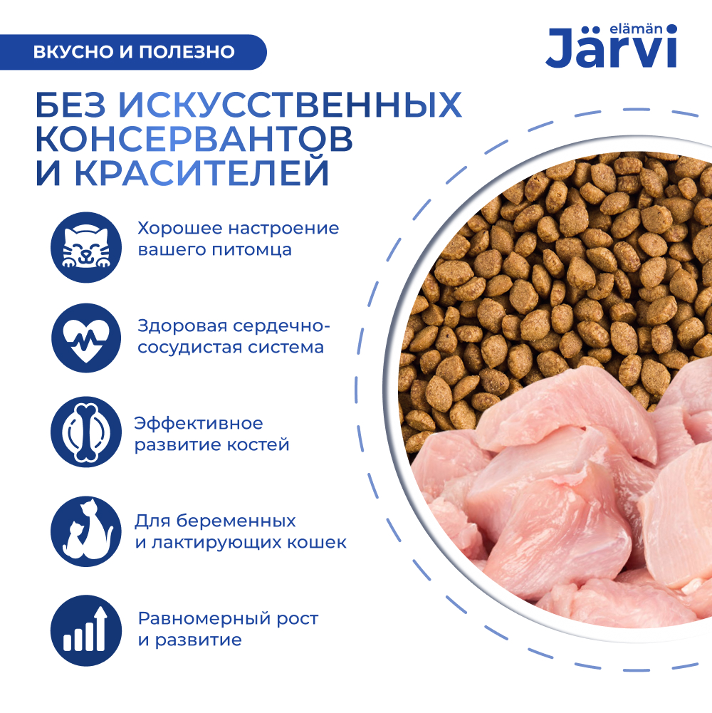 Корм для котят JARVI Индейка сух.