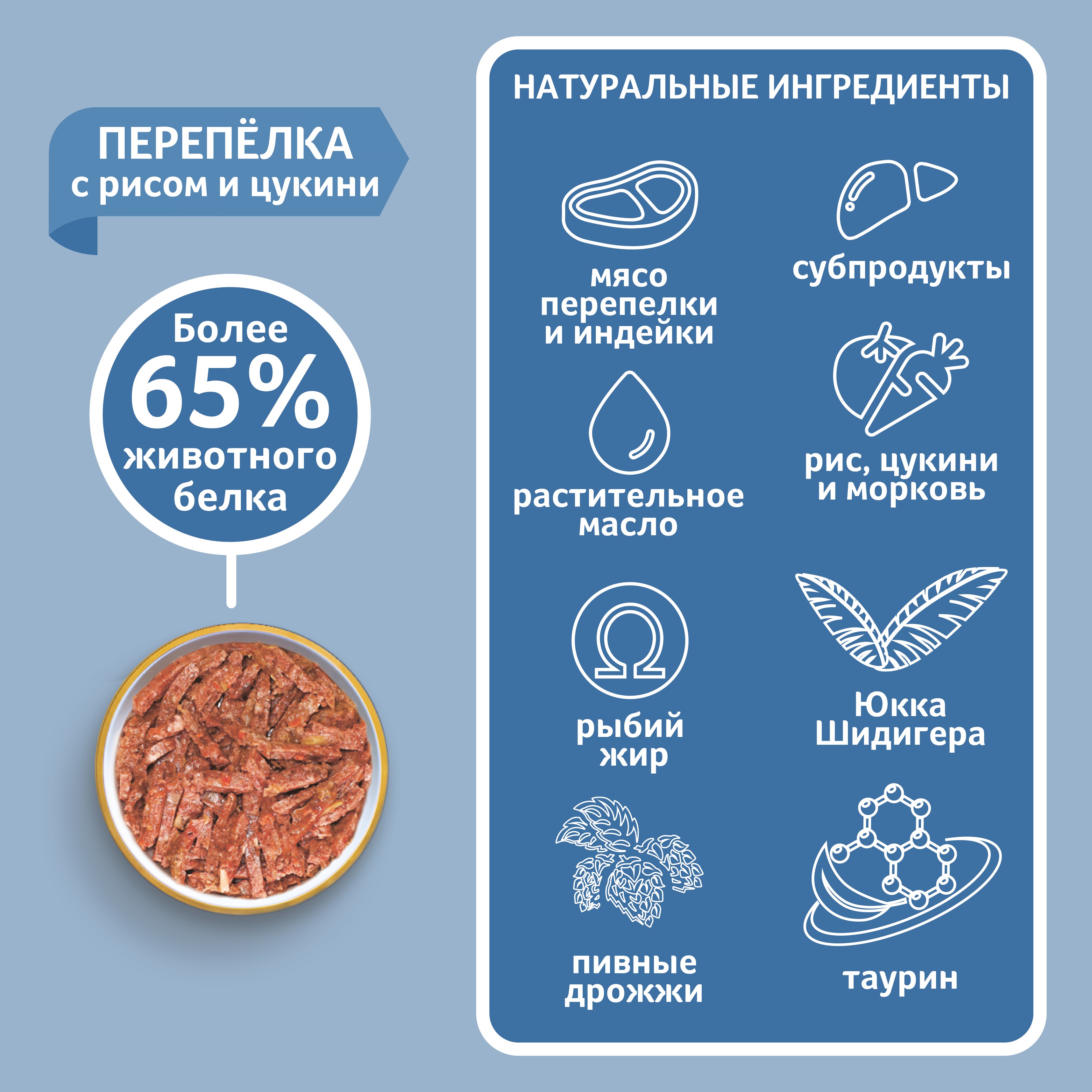 Корм для собак ЗООГУРМАН Перепёлка с рисом и цукини ж/б