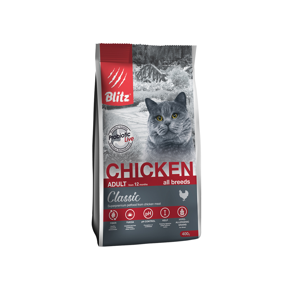 Корм для кошек BLITZ adult cat chicken с мясом курицы