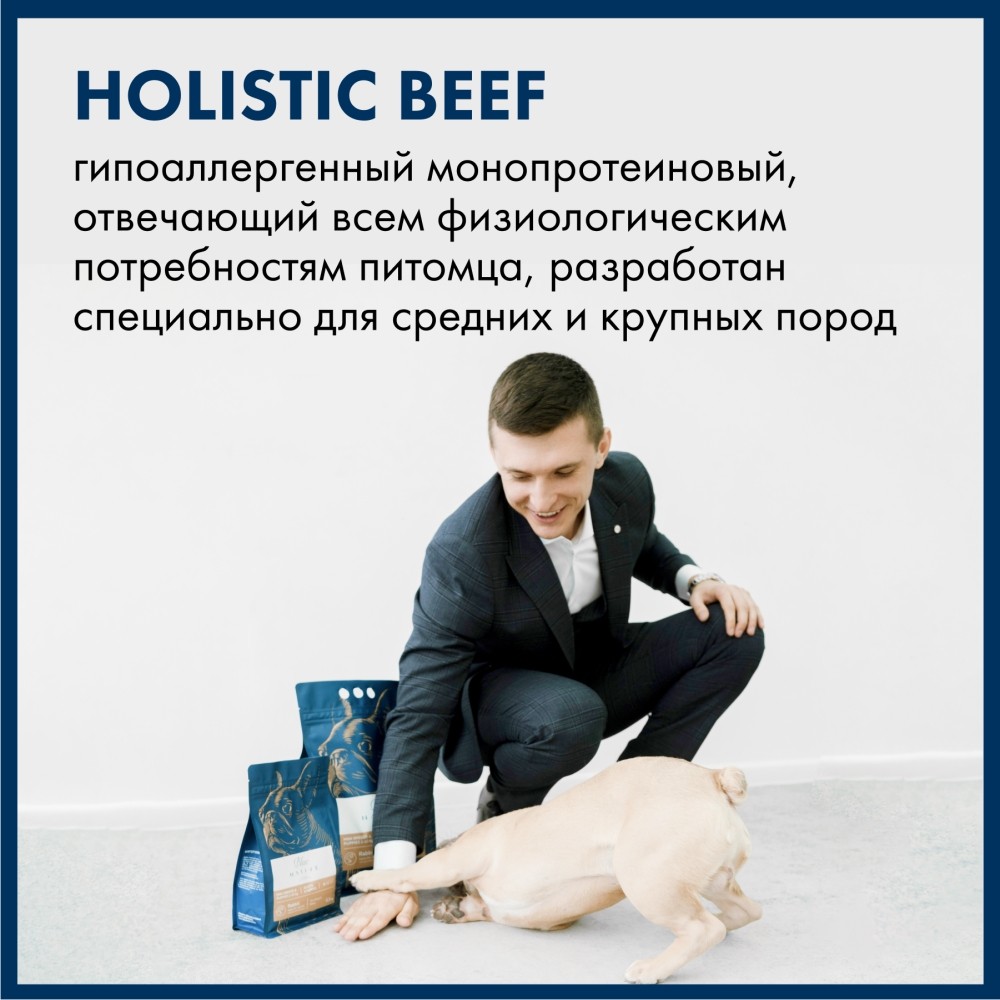 Корм для собак BLUENATIVE для средних и крупных пород, говядина сух.