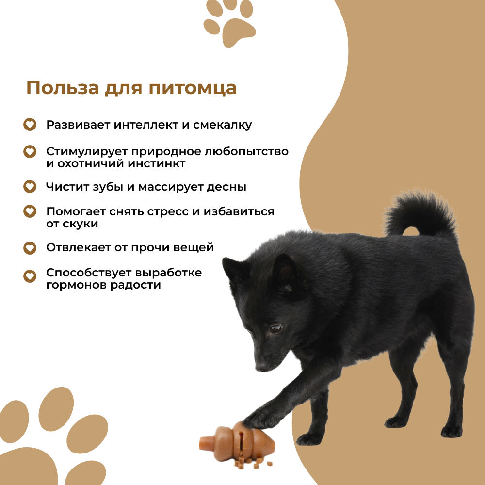 Игрушка для собак FOXIE Naturalness Елочка для лакомств 7,3х7,3х12,3см каучук