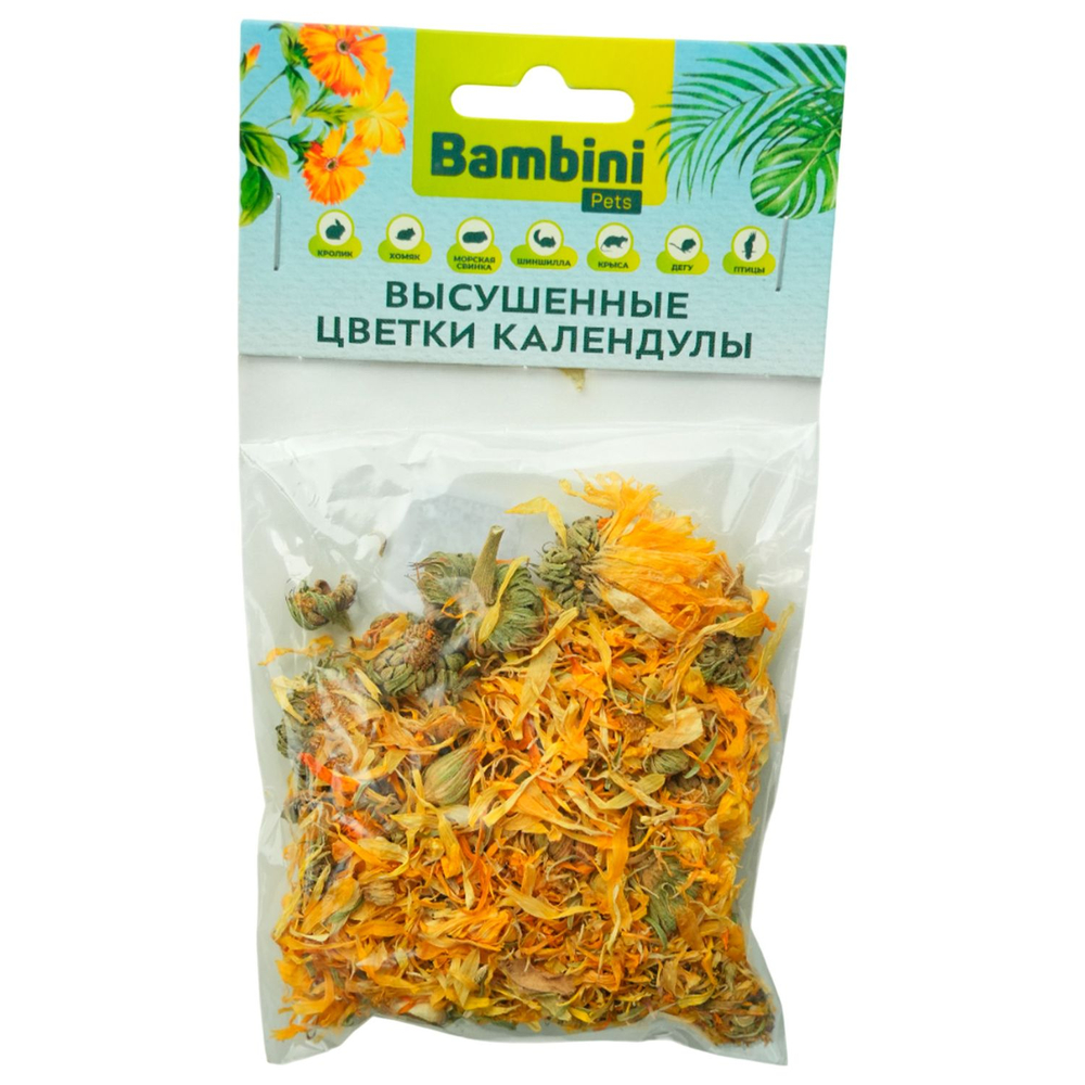 Лакомство для грызунов и кроликов BAMBINI PETS высушенные цветки календулы