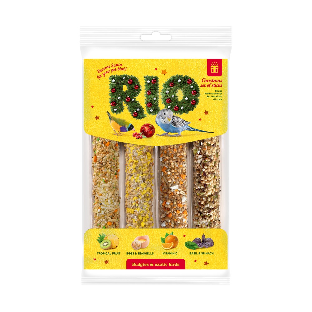 Лакомство для птиц RIO Набор палочек Новогодний для волнистых попугаев и экзотов 4х