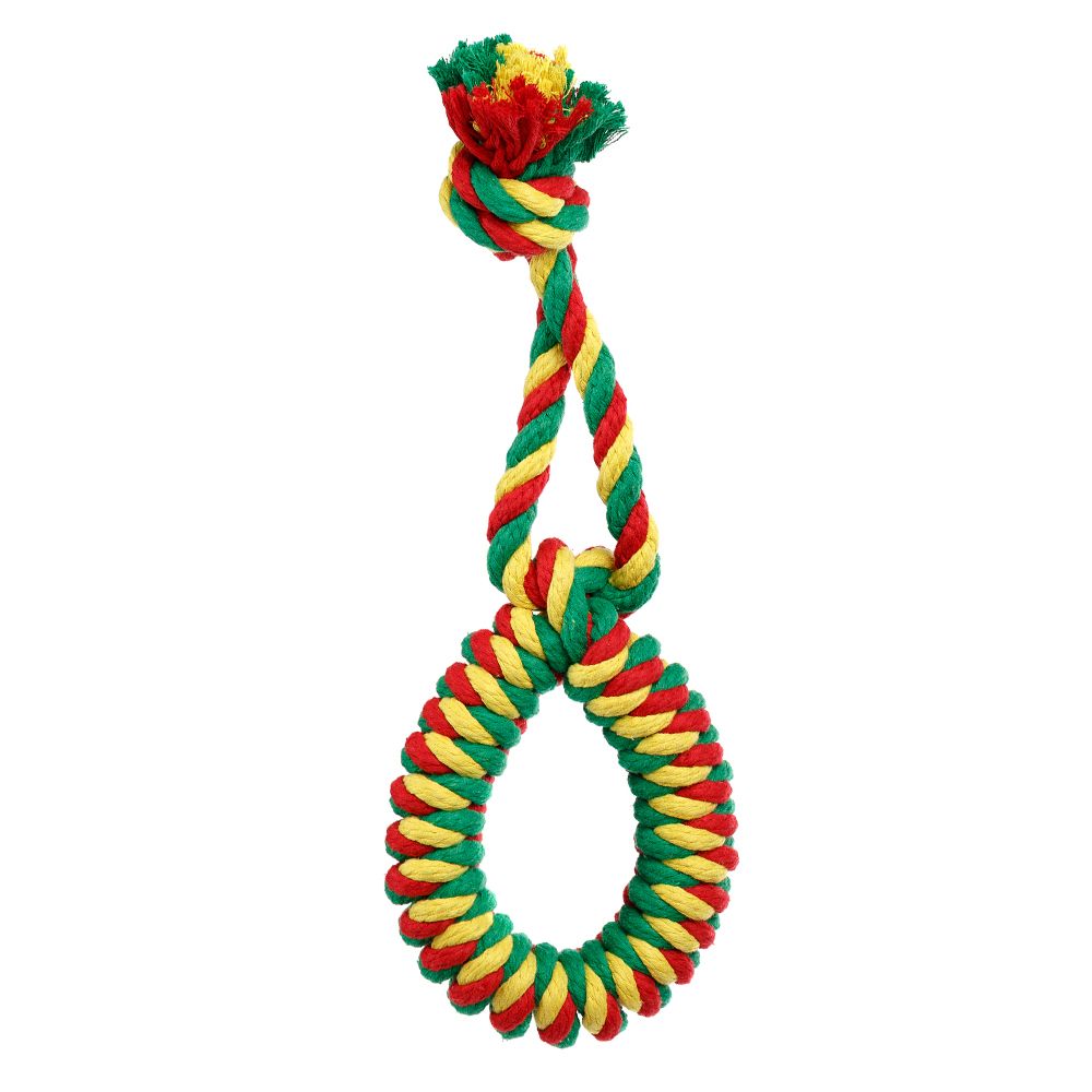 Игрушка для собак DOGLIKE Dental Knot Кольцо канатное Doglike большое (Красный-желтый-зеленый)