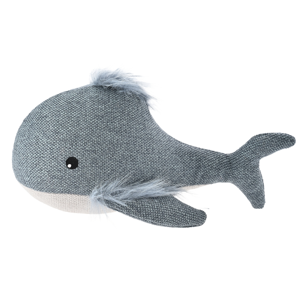 Игрушка для собак FOXIE Sea Life Кит с пищалкой и шуршалкой 30.5x15см плюш