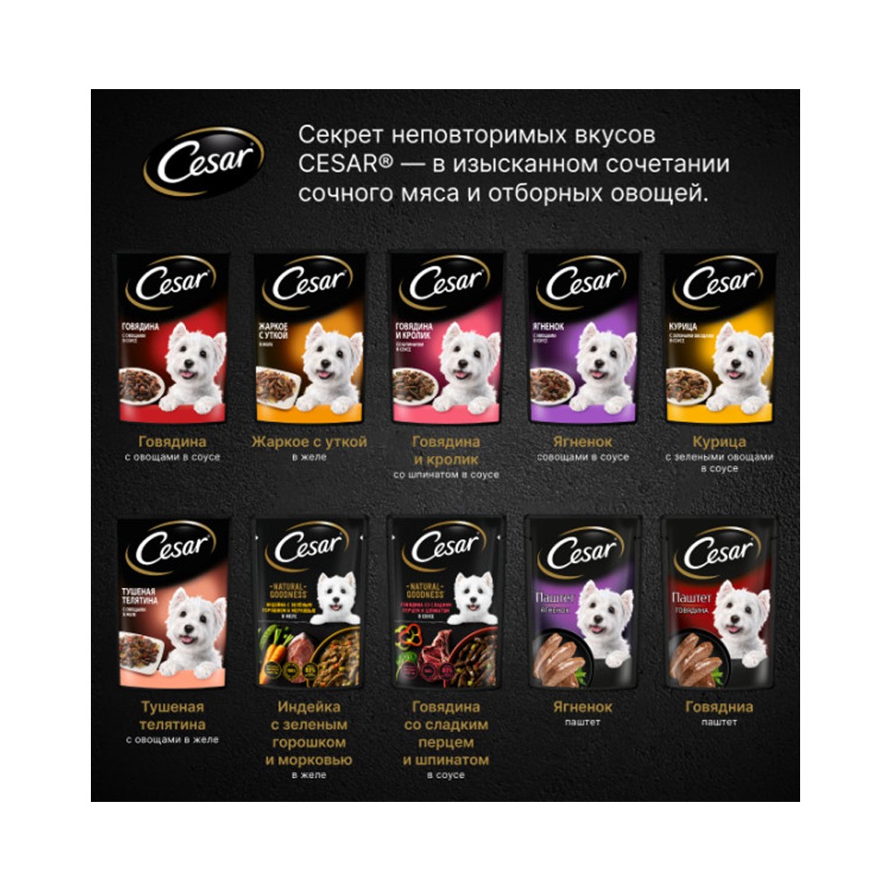 Корм для собак CESAR паштет с ягненком пауч