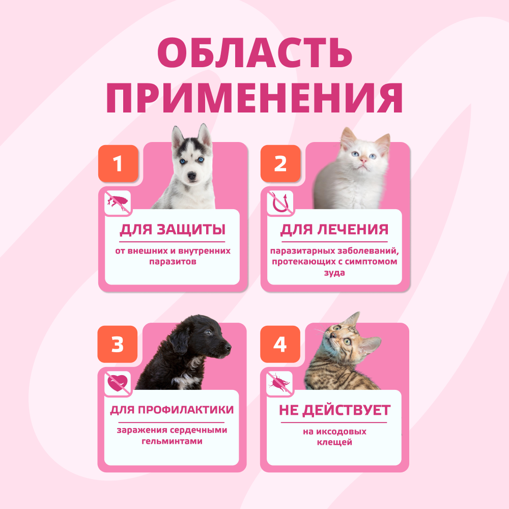 Капли для собак и кошек KRKA Селафорт от ушных и чесоточ.клещей, блох, гельм до 2,5кг (15мг) 1 уп.