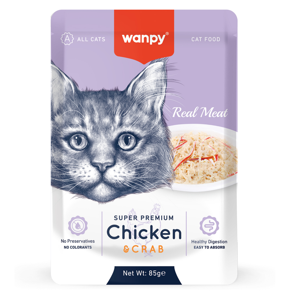 Корм для кошек WANPY Cat курица с крабом пауч