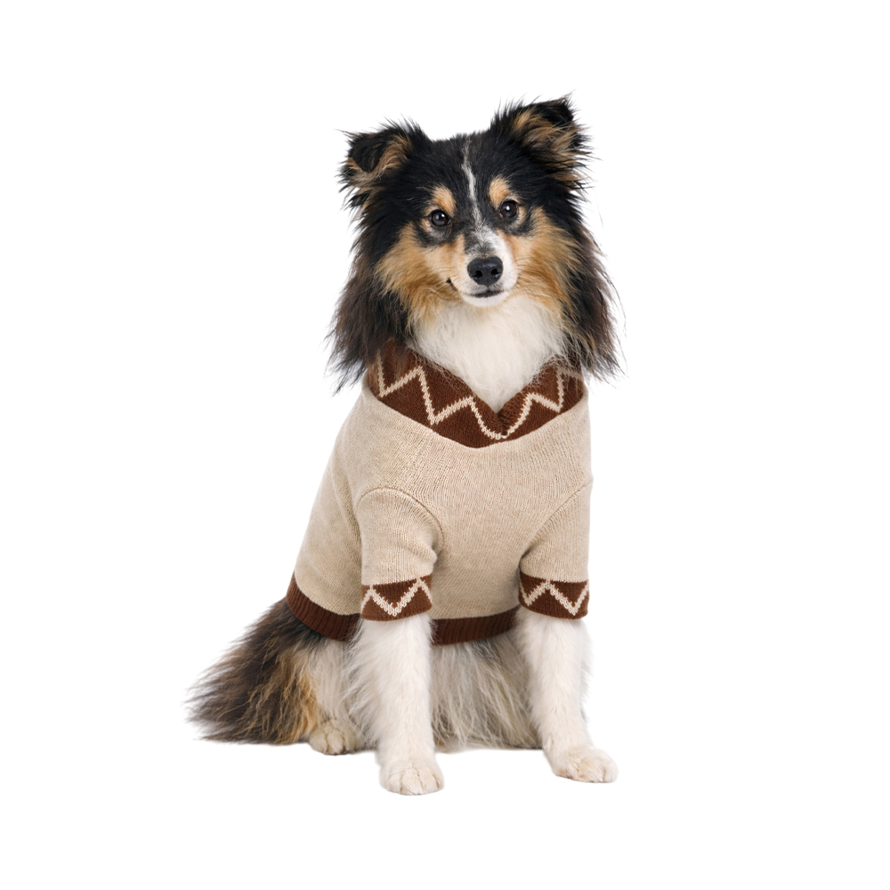 Толстовка для собак FOXIE Heritage Knit  L (длина спины 40см) коричневый