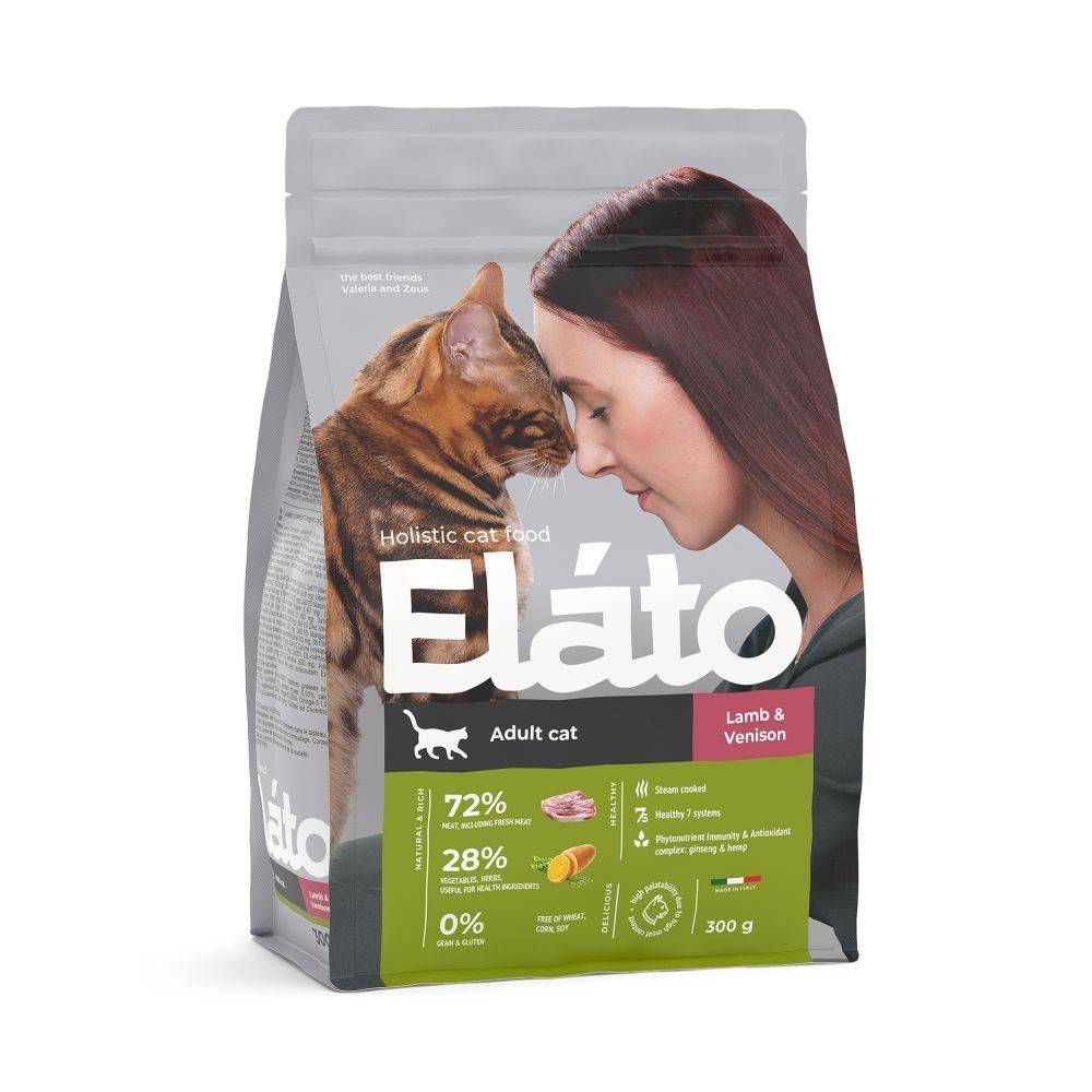 Корм для кошек ELATO Holistic ягненок с олениной сух.